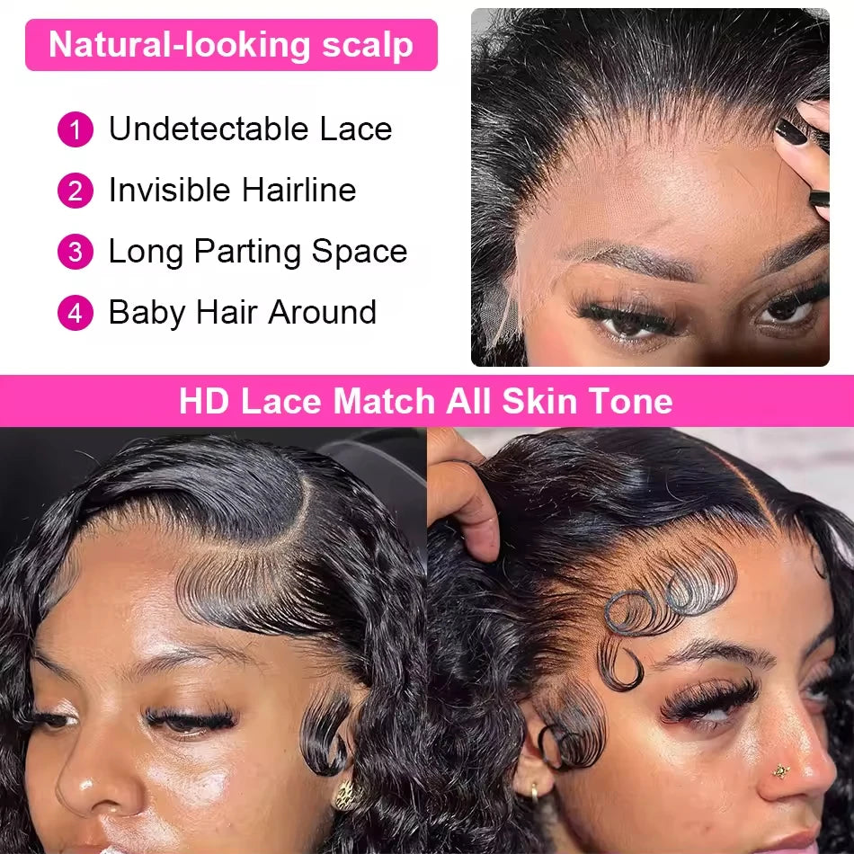 250% Wigs Density 5x5 Glueless HD Lace Closure Burmese  Curly Deep Wave Wig for Women Ready To Wear Pre Cut No Glue Human Hair Style Wigs