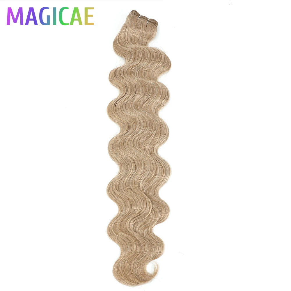 30Inches 200Grams Wig Magicae Rainbow Brown Brazilian Body Wave Bundles Colored Blond 27/613 Natural High Temperature Synthetic Hair Style Wigs