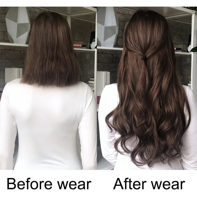 WIGSIN 24Inch Synthetic  Long Wavy Curly Clip-In Hair Extensions Hairpieces Daily Hair Accessories and Extension Women