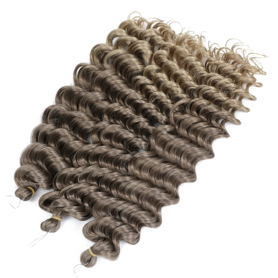 Wig Deep Wave Twist Braiding Hair Extensions and Accessories For Women High Quality Synthetic Crochet Braids Hair 24 Inch Wigs Ombre Bug Brown Afro Curls