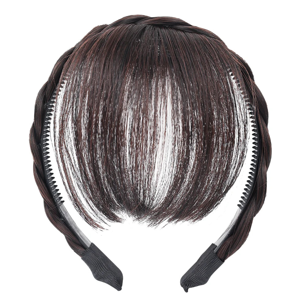 Wig Bangs Headband Synthetic Bangs Hair Extension and Accessories Fake Fringe Natural Hair Clip on Hairpieces for Women Invisible Natural Hair Wigs Clip