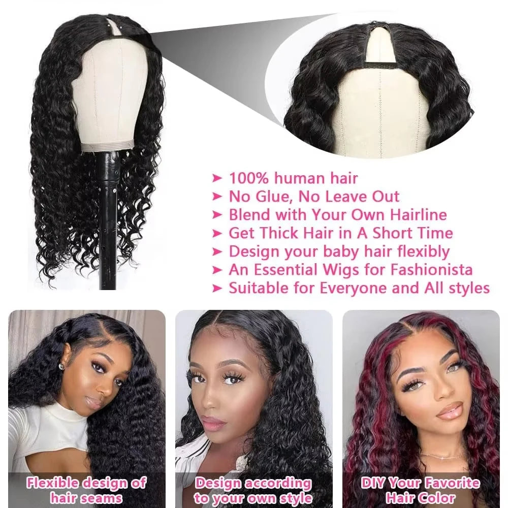 250% V Part Wig Human Hair No Leave Out Full Machine Made Afro Kinky Curly Human Hair Wigs For Women 100% Quality High Density