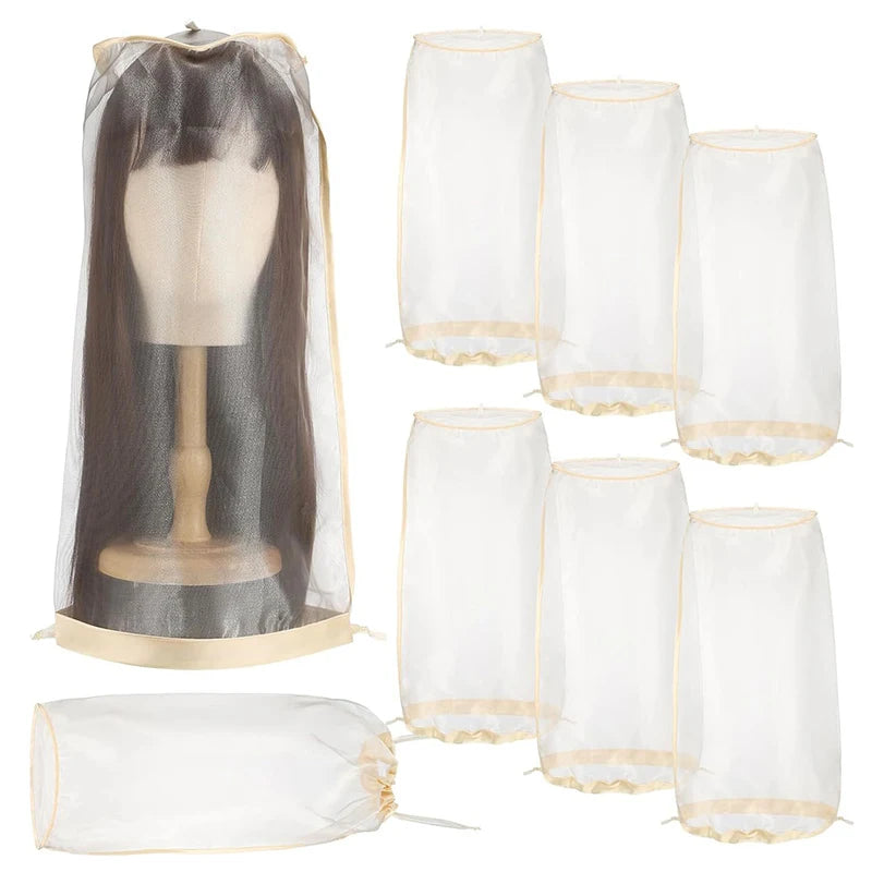 Wig Bags Adjustable Hair Wigs Storage For Multiple Wigs With Drawstring Portable Wig Storage Bags