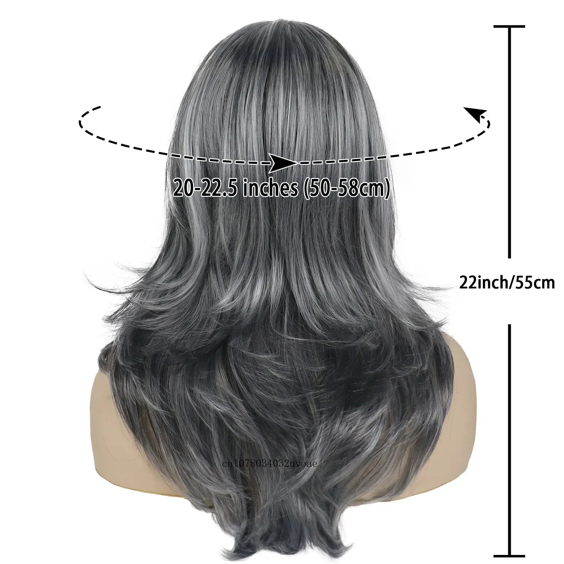 Synthetic Salt and Pepper Wigs with Curtain Bangs Long Hair Style Wig Natural Mix Silver Gray Wigs for White Women Halloween Costume