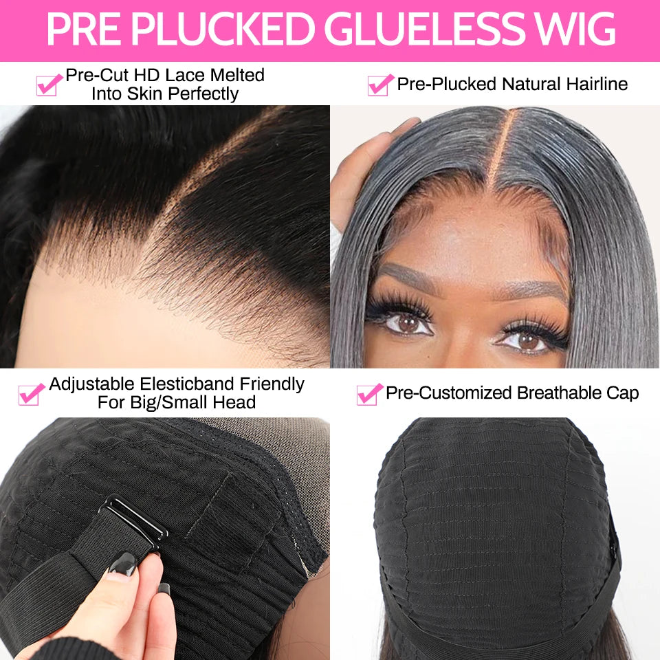 Wear Go Wig ISEE Hair Wigs Mongolian Water Wave 7x5 Glueless Pre-plucked Human Wig Ready To Go Pre Cut Lace Easy Install HD Lace Wigs