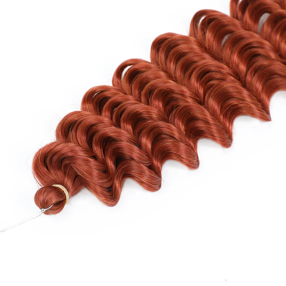 Wig Deep Wave Twist Braiding Hair Extensions and Accessories For Women High Quality Synthetic Crochet Braids Hair 24 Inch Wigs Ombre Bug Brown Afro Curls