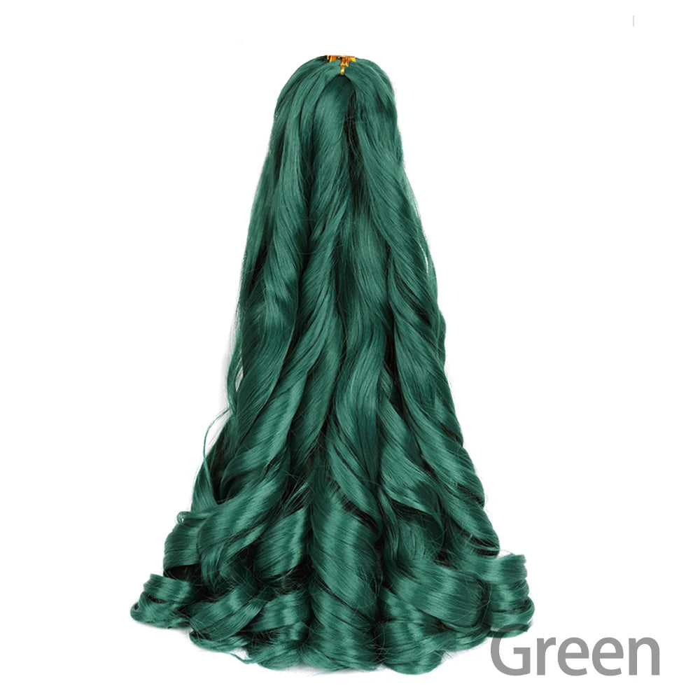French Curly Braiding Hair Wigs Pre Stretched Bouncy Braiding Wig Hair Easy Braid Curl Braids, Lightweight Synthetic Wavy Hair Accessories and Extensions for Women
