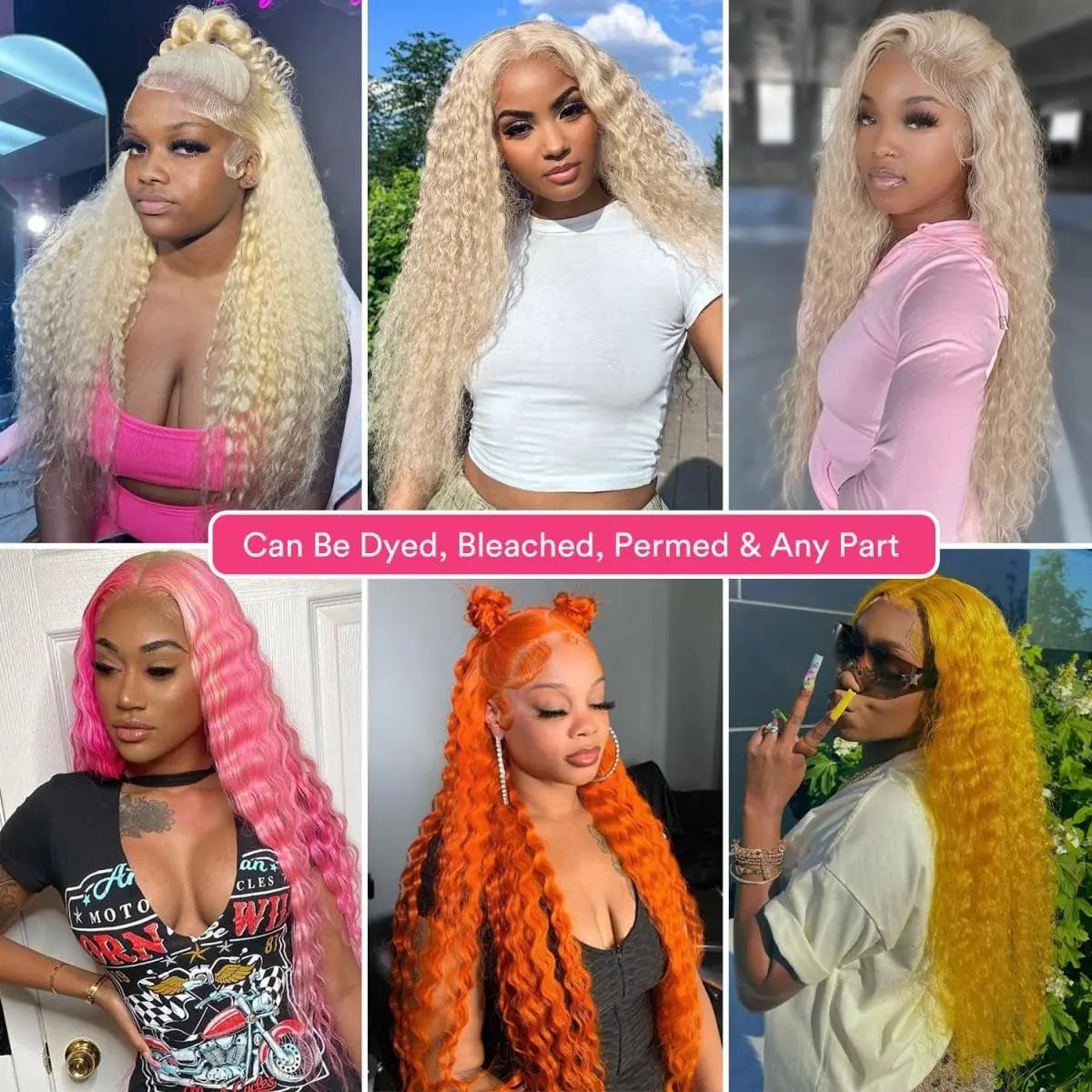 613 Blonde Deep Wave Hair Wigs 13x4 13x6 HD Transparent Lace Front Wig 100% Human Hair HD Lace Closure Wig For Women Nature Black Hair Style