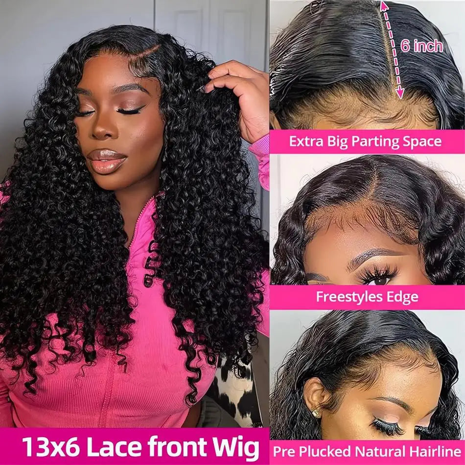 Deep Wave Burmese Curly Wigs Human Hair Style Lace Frontal Wigs for Women 13x4 13x6 Curly HD Lace Front PrePlucked Wigs with Spiral End