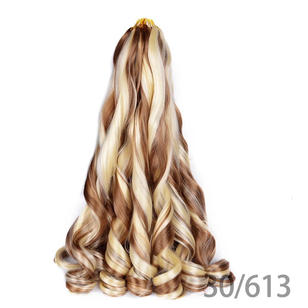 French Curly Braiding Hair Wigs Pre Stretched Bouncy Braiding Wig Hair Easy Braid Curl Braids, Lightweight Synthetic Wavy Hair Accessories and Extensions for Women