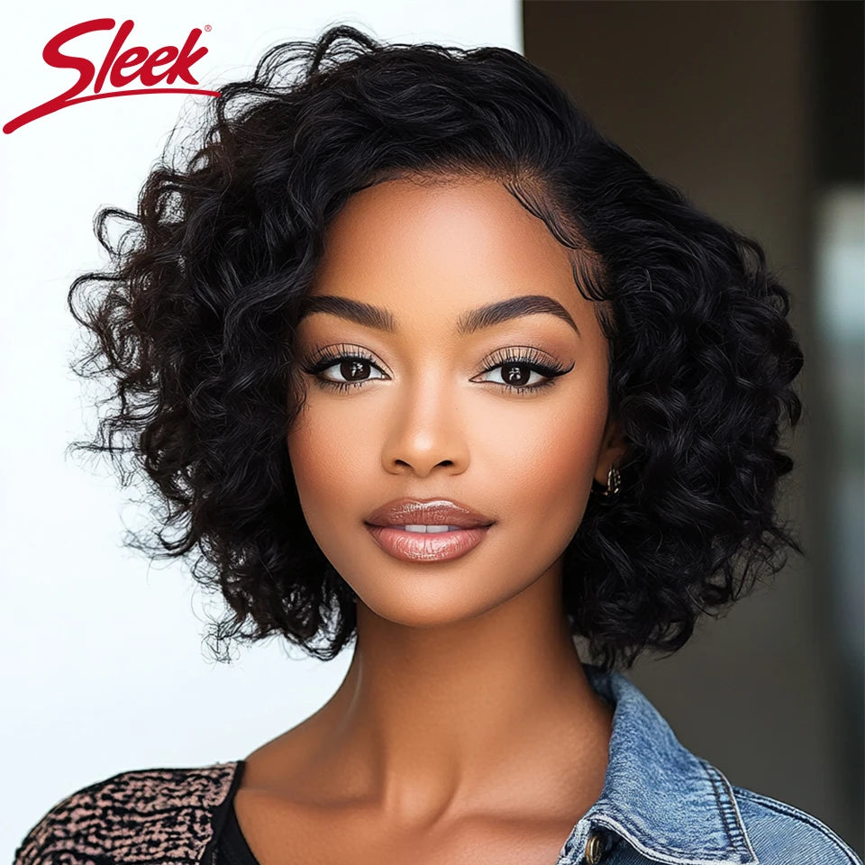 Sleek Bodywave Human Hair Wigs For Women Short Pixie Cut Lace Wig 100% Real Brazilian Body Wave Lace Wigs With Baby Hair Style