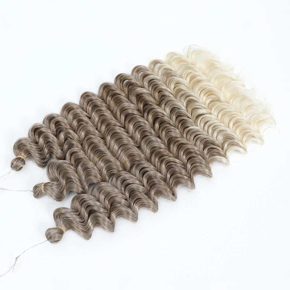 Wig Deep Wave Twist Braiding Hair Extensions and Accessories For Women High Quality Synthetic Crochet Braids Hair 24 Inch Wigs Ombre Bug Brown Afro Curls