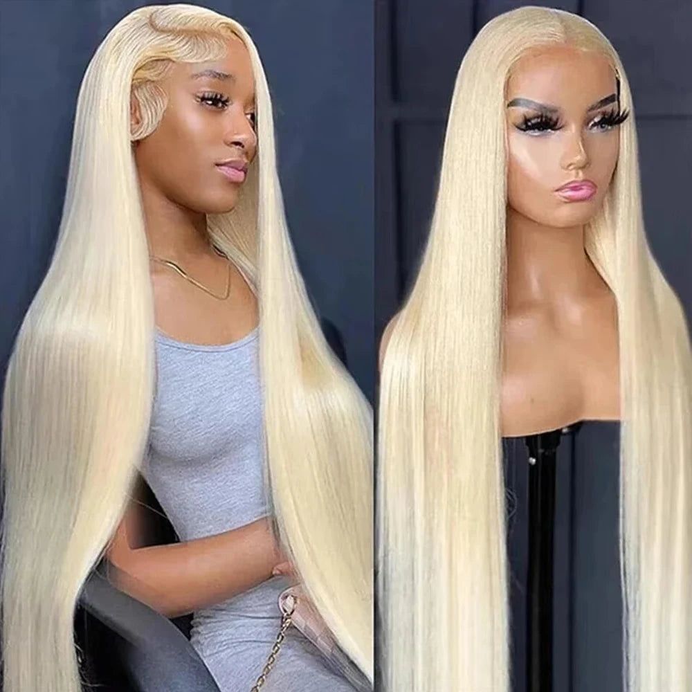 Wig HD Transparent 200 Density Bone Straight 613 Lace Frontal Human Hair Wigs Colored 30 40 Inch 13x6 Lace Front 100% Human Hair Wigs