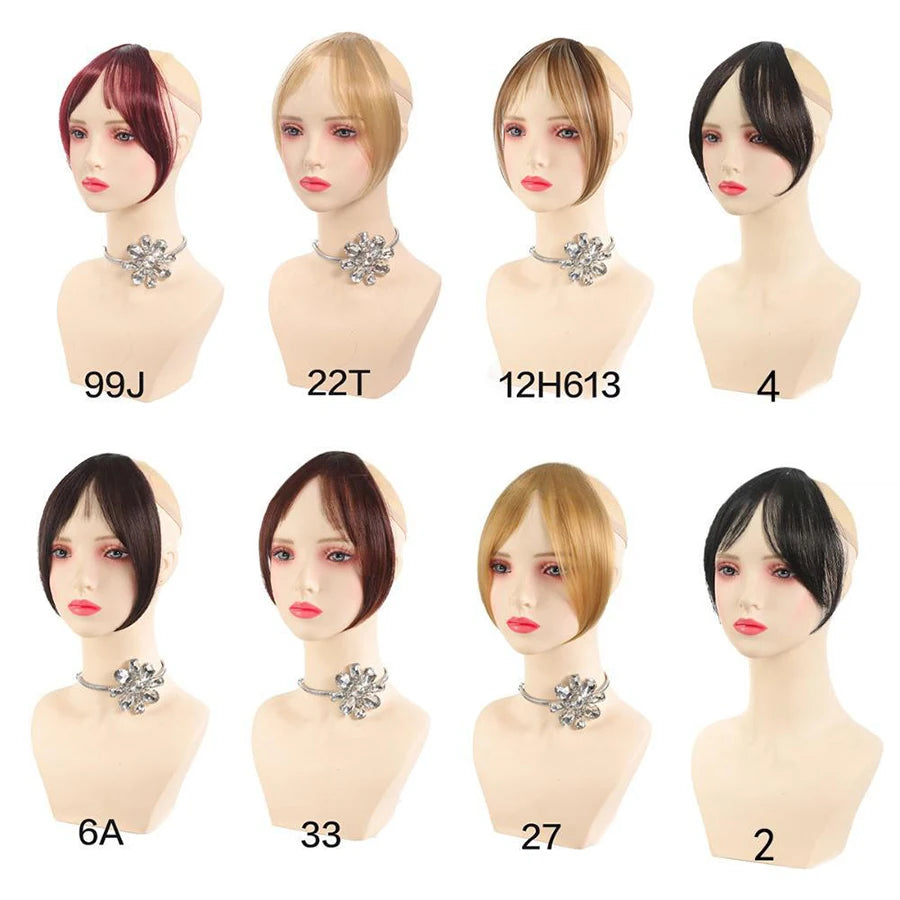 Eight Character French Bangs Wig Piece Female Synthetic BB Clip Fluffy Top Reissue Eight Character Bangs Thin Invisible Hairpins for Women Hair Wigs