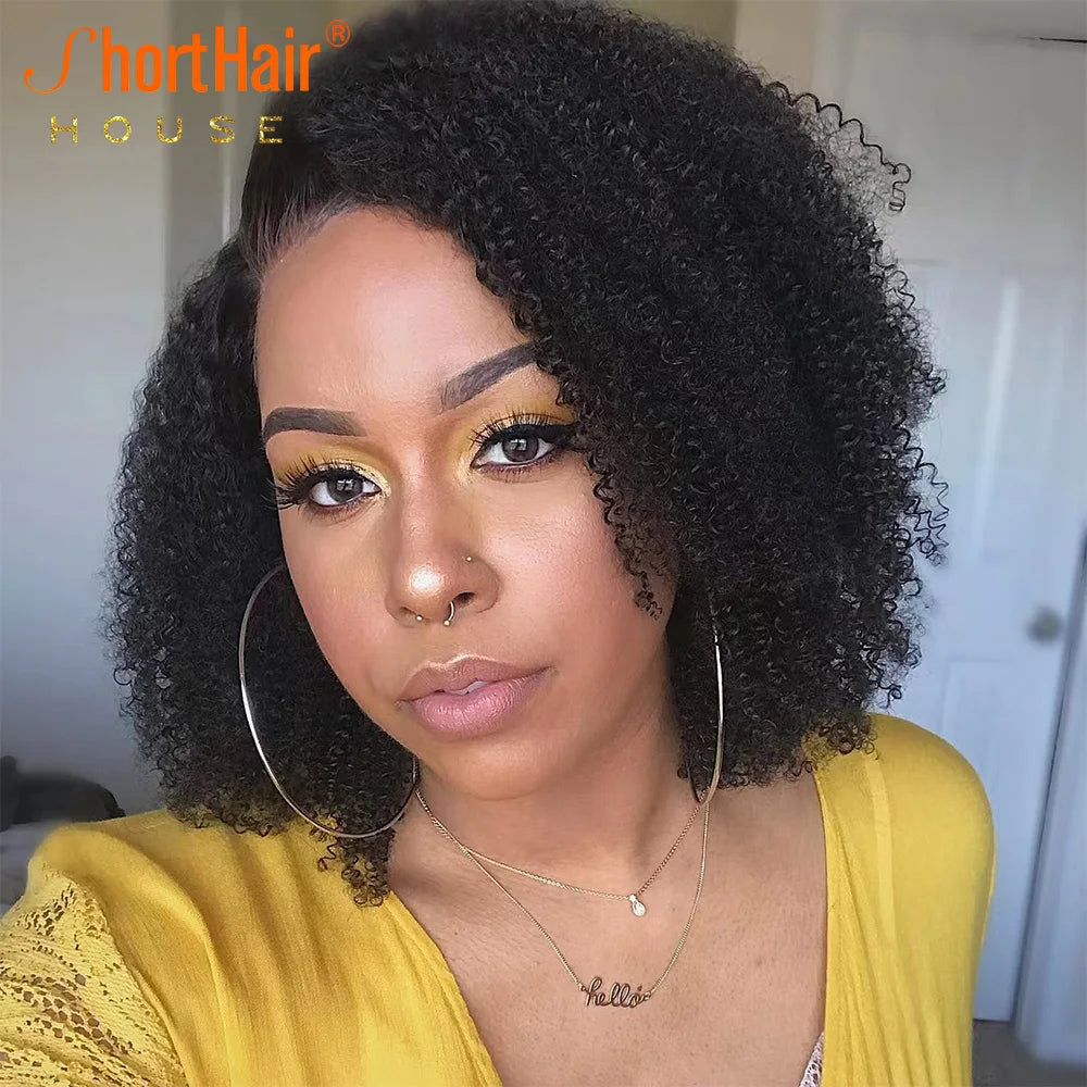 Afro Kinky Curly Human Wigs Brazilian 4x4 5x5 HD Lace Closure Human Hair 360 Transparent Lace Frontal 130Density Hair Extensions and Accessories Hair Style