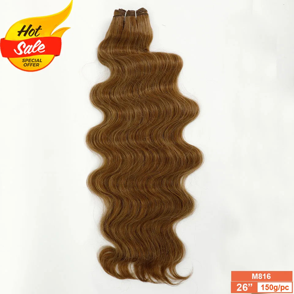 30Inches 200Grams Wig Magicae Rainbow Brown Brazilian Body Wave Bundles Colored Blond 27/613 Natural High Temperature Synthetic Hair Style Wigs