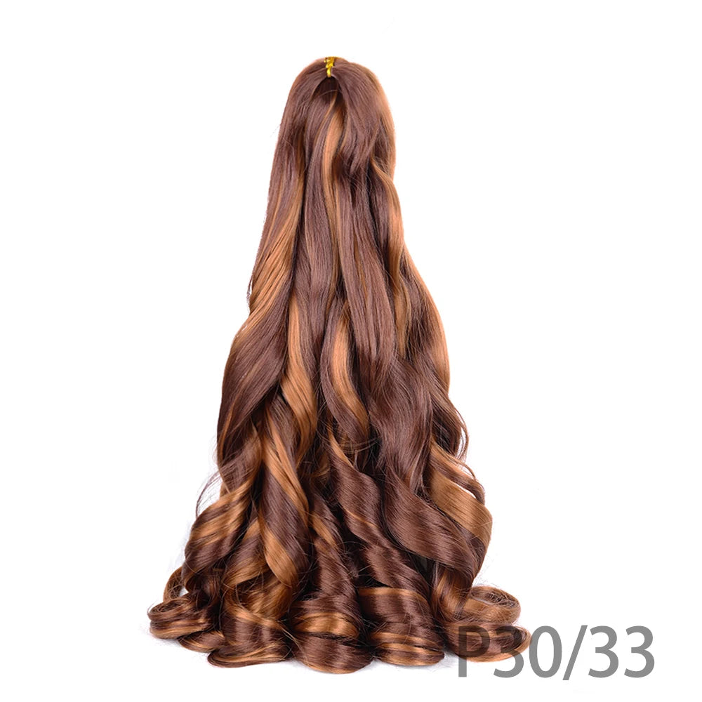 French Curly Braiding Hair Wigs Pre Stretched Bouncy Braiding Wig Hair Easy Braid Curl Braids, Lightweight Synthetic Wavy Hair Accessories and Extensions for Women