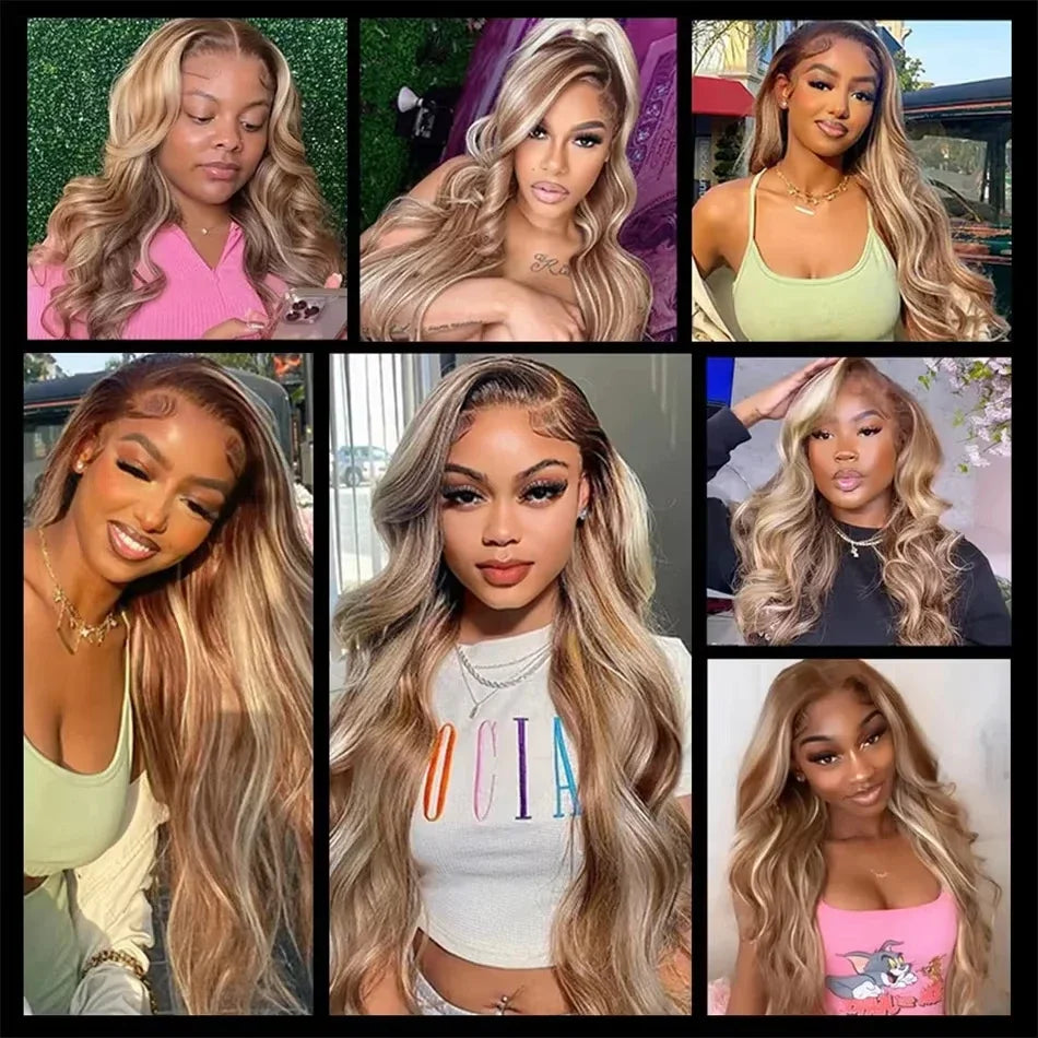 P30/613 Body Wave Highlight Wig 100% Vietnamese Glueless Hair Style Wigs Human Hair 613 Bone Straight Blonde Wigs 13x6 Hd Lace Frontal Wig