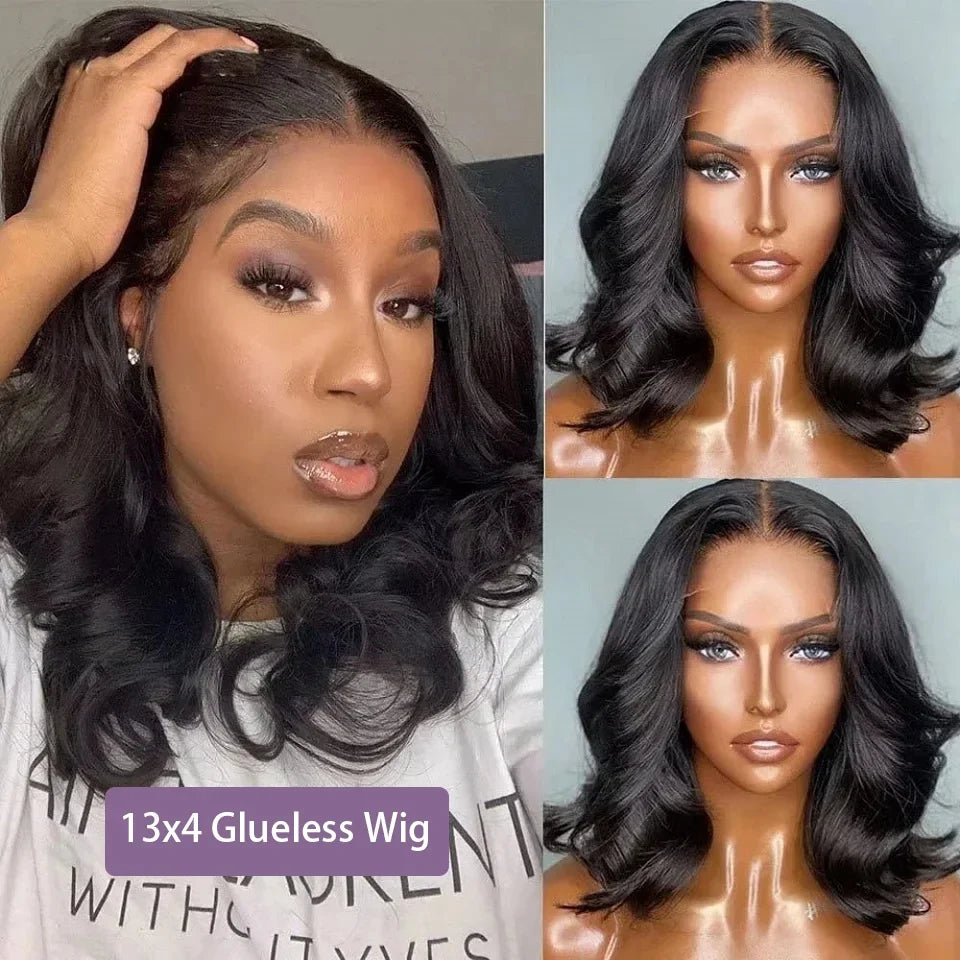 Bob Wig 13x4 Body Wave Glueless Human Wigs Hair Brazilian Ready To Wear 7x5 Lace Frontal Wig Pre Cut No Glue For Women Preplucked
