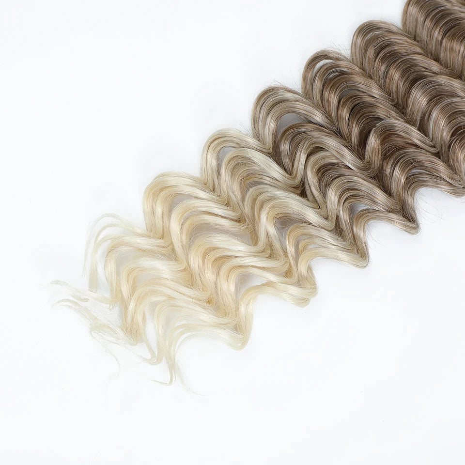Wig Deep Wave Twist Braiding Hair Extensions and Accessories For Women High Quality Synthetic Crochet Braids Hair 24 Inch Wigs Ombre Bug Brown Afro Curls