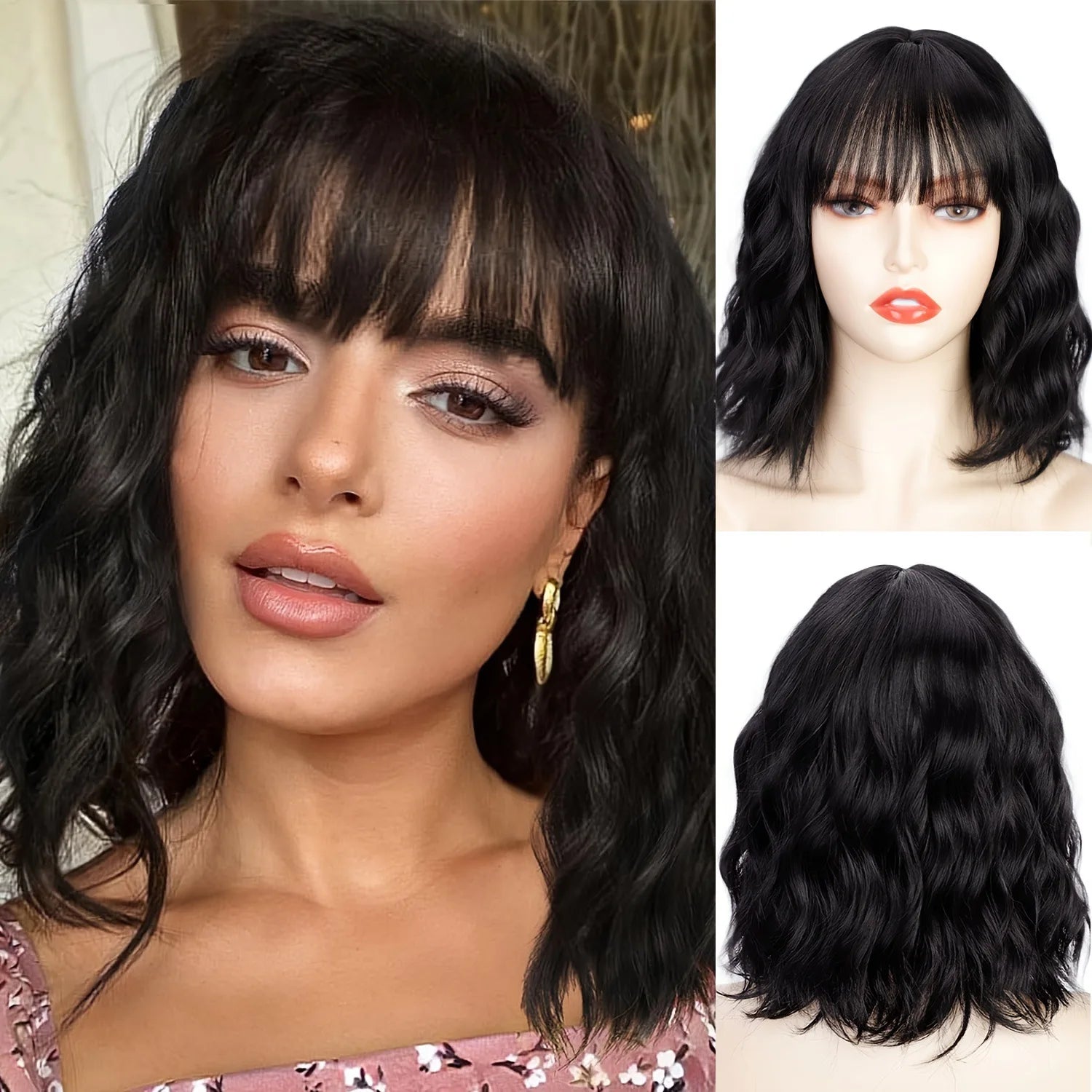 Wig European and American women's short curly Hair Wigs, black tangled short hair style, lace African curls, synthetic fiber wig