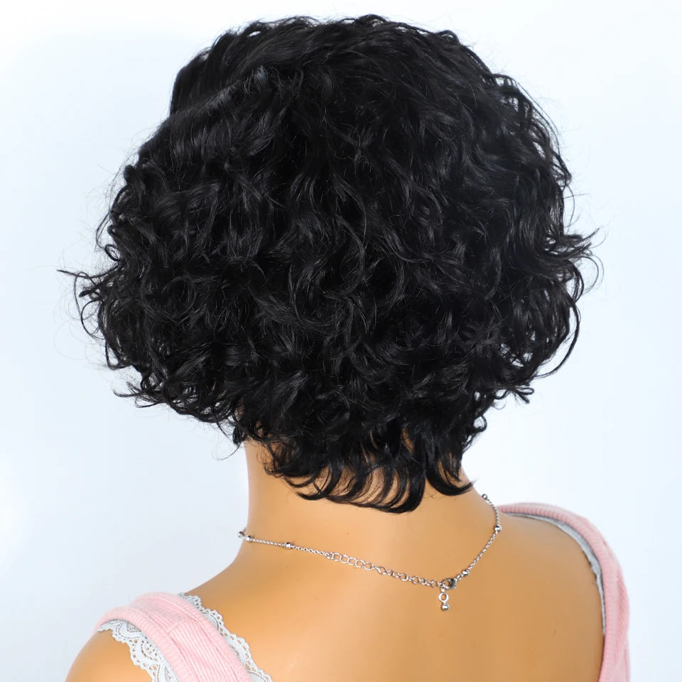 Sleek Bodywave Human Hair Wigs For Women Short Pixie Cut Lace Wig 100% Real Brazilian Body Wave Lace Wigs With Baby Hair Style