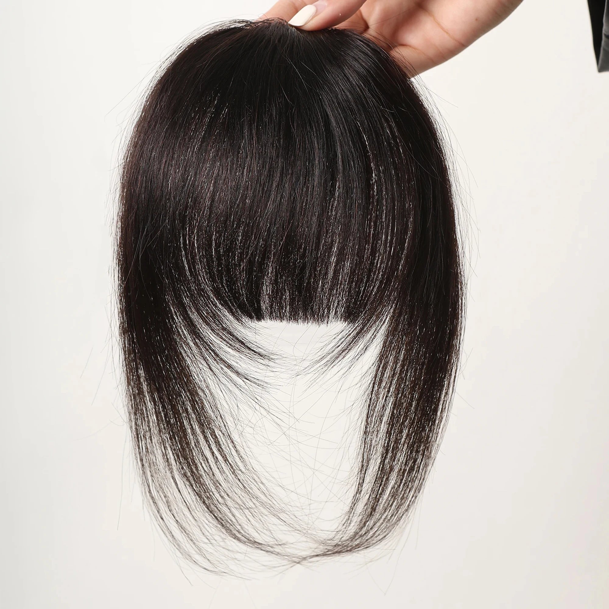 100% Human Hair Bangs Natural Brown Wispy Bang Wigs Hair Clip in Bangs Fringe with Temples Hairpiece for Women  Clip on Air Bang 4.5in Wigs Accessories