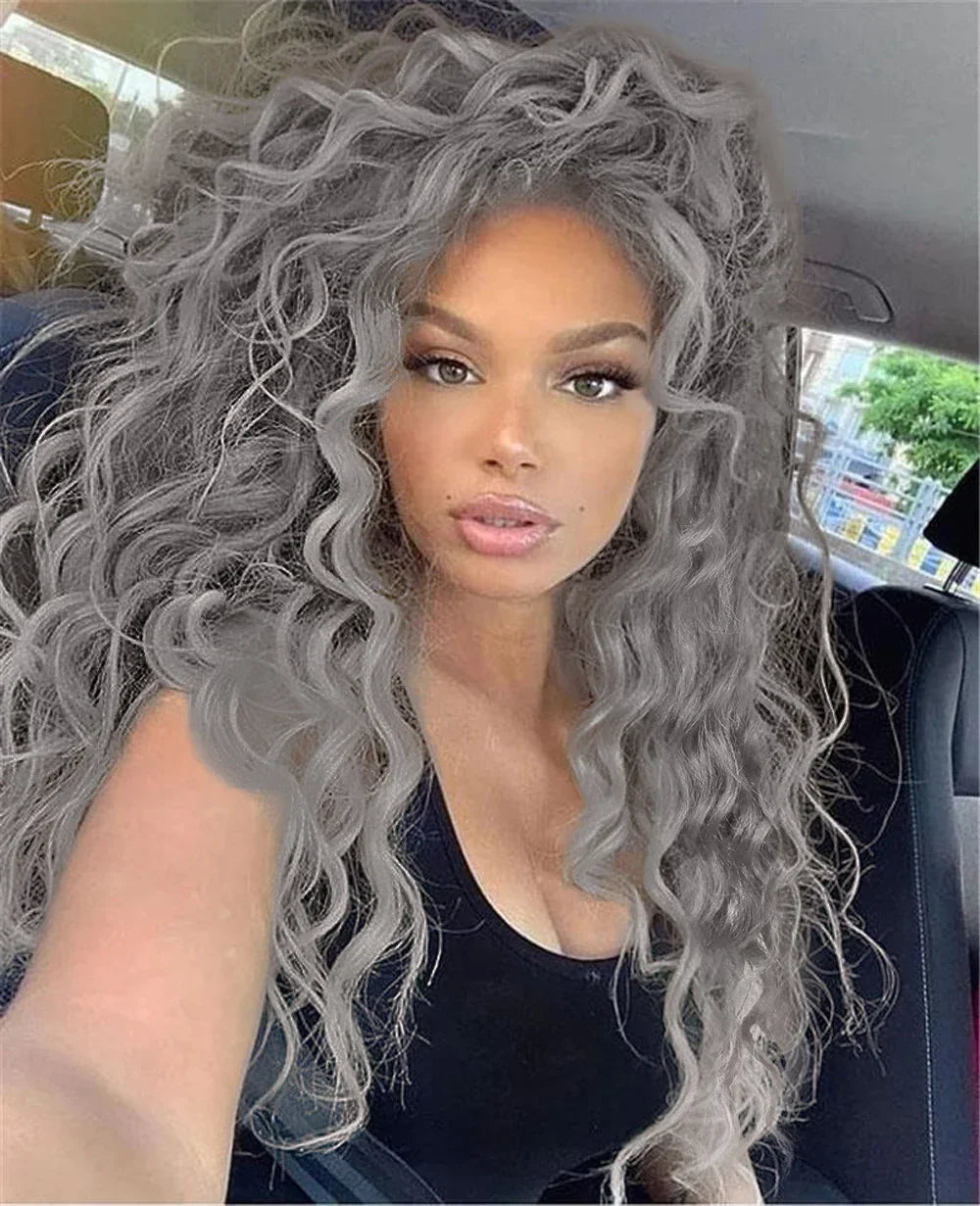 Womens Wig Long Synthetic Hair Ombre Blonde Curly Hair Wigs Female Natural Wavy Drag Queen Regular Wig 80s Gradient Hair Style Wigs for Student
