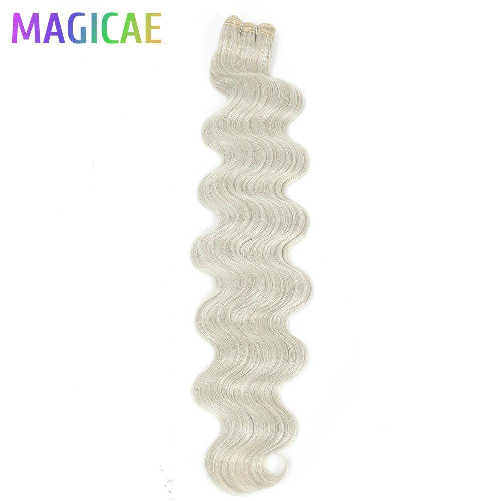 30Inches 200Grams Wig Magicae Rainbow Brown Brazilian Body Wave Bundles Colored Blond 27/613 Natural High Temperature Synthetic Hair Style Wigs