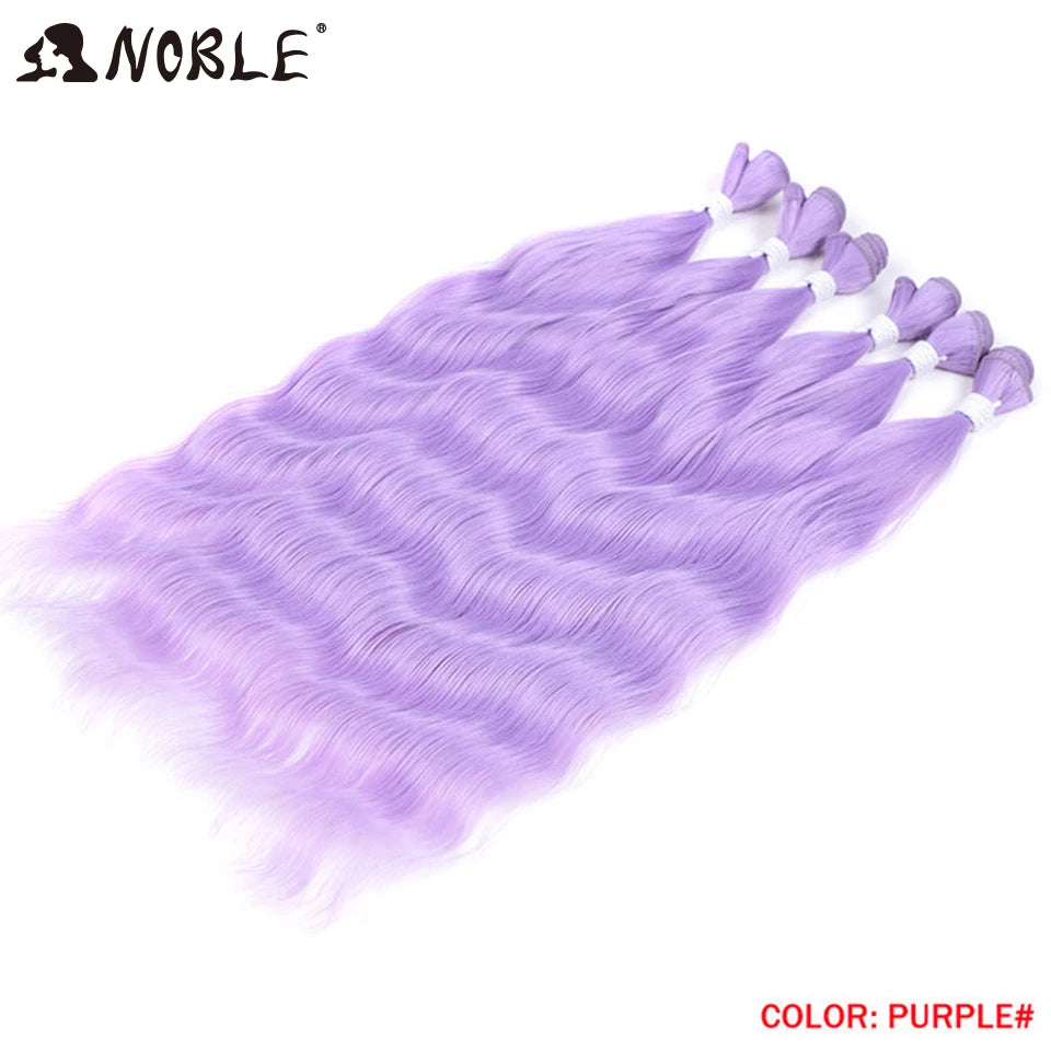 Noble Hair Wigs Water Wave Hair Bundles Synthetic Hair Extensions and Accessories Ombre Blonde Hair Weave Bundles 6Pcs/Pack 20 Inch Wig Hair Extensions