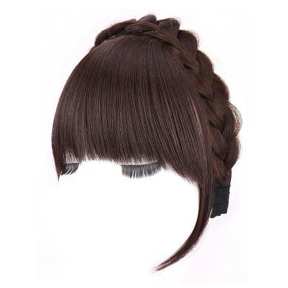 Wig Bangs Headband Synthetic Bangs Hair Extension and Accessories Fake Fringe Natural Hair Clip on Hairpieces for Women Invisible Natural Hair Wigs Clip
