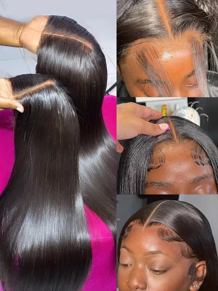 250 Density 13x6 Bone Straight Hd Lace Front Wig 40 Inch 13x4 HD Lace Frontal Human Hair Wigs For Women Brazilian