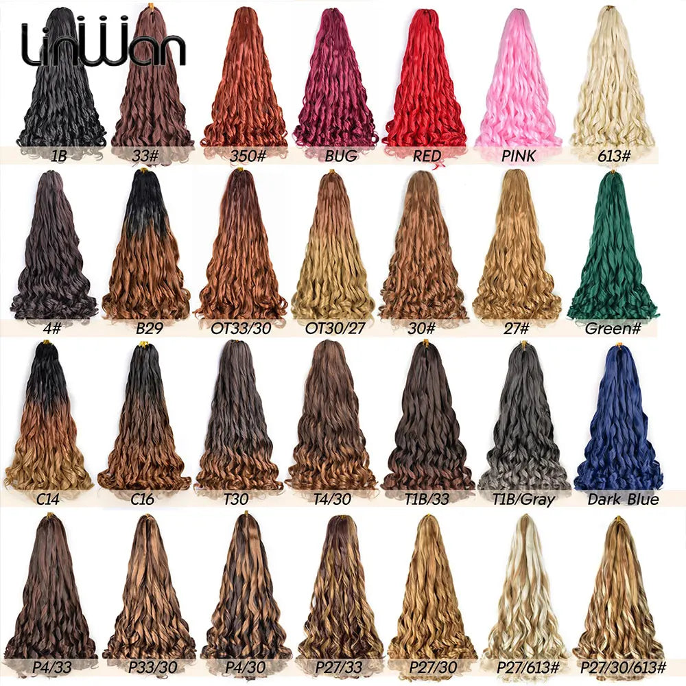 French Curly Braiding Hair Wigs 22Inch Synthetic Curly Braiding Wig Hair Pre Stretched Loose Wavy Curl Braiding Hair Accessories and Extensions For Women