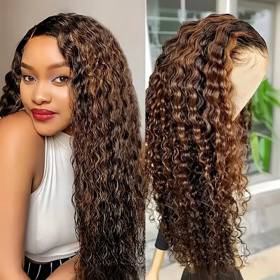 P427 Highlight Wig Human Hair Style Wigs Hd Lace Wig 13X6 Human Hair Deep Wave Frontal Wig Curly P1B30 Lace Front Hair Wigs Brazilian 250 Density
