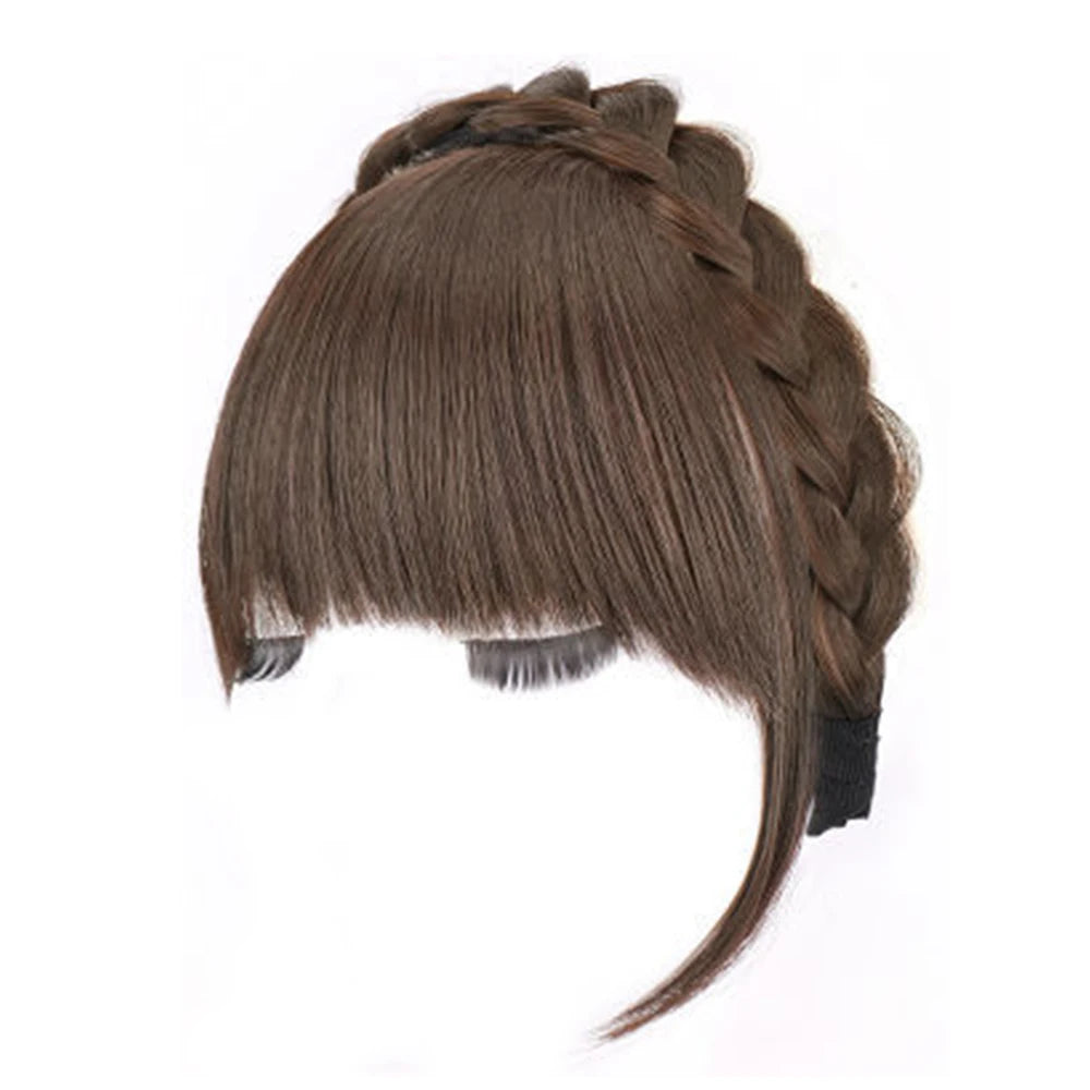 Wig Bangs Headband Synthetic Bangs Hair Extension and Accessories Fake Fringe Natural Hair Clip on Hairpieces for Women Invisible Natural Hair Wigs Clip