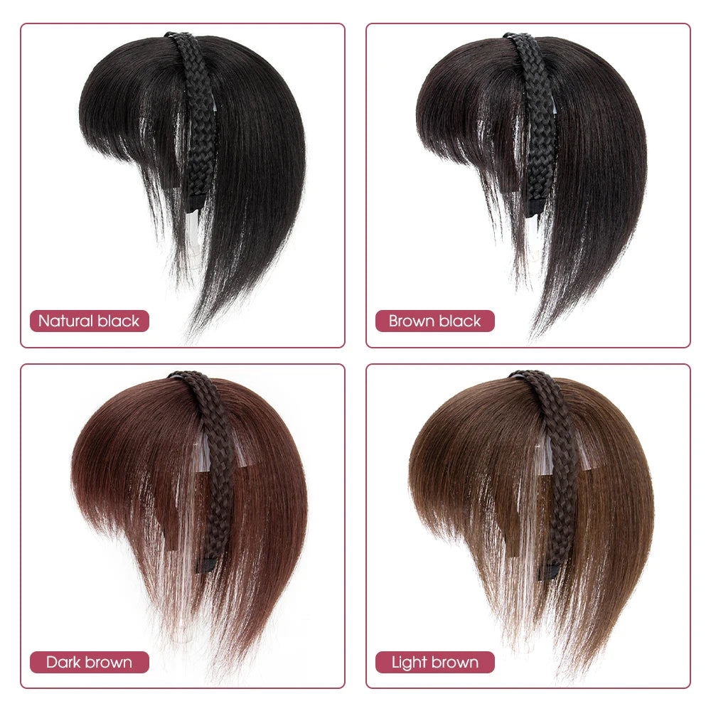 Wig Bangs Headband Synthetic Bangs Hair Extension and Accessories Fake Fringe Natural Hair Clip on Hairpieces for Women Invisible Natural Hair Wigs Clip