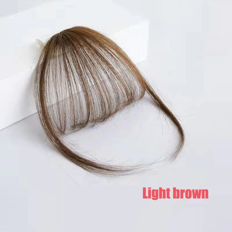3D Remy Human Hair Wigs Air Bangs For Girl Women Forehead Reissue ONE Clip in Wig Hair Accessories and Extensions Natural Fringe Hairpiece 4 Colors Hair Style
