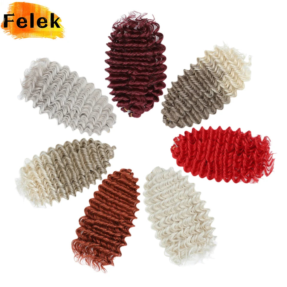 Wig Deep Wave Twist Braiding Hair Extensions and Accessories For Women High Quality Synthetic Crochet Braids Hair 24 Inch Wigs Ombre Bug Brown Afro Curls