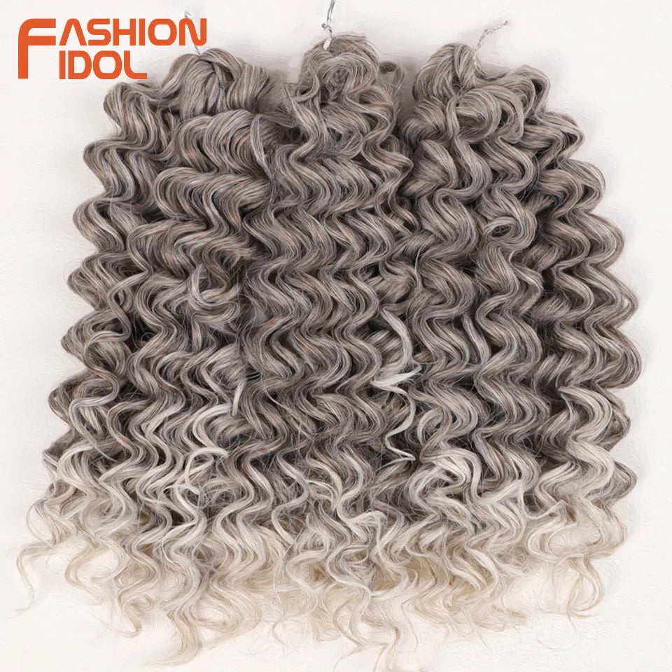 FASHION IDOL 300g 3pcs Wig Passion Twist Braiding Hair Wigs Synthetic 12 Inch Crochet Hair Ombre Blonde Afro Kinky Curly Hair Extensions and Accessories