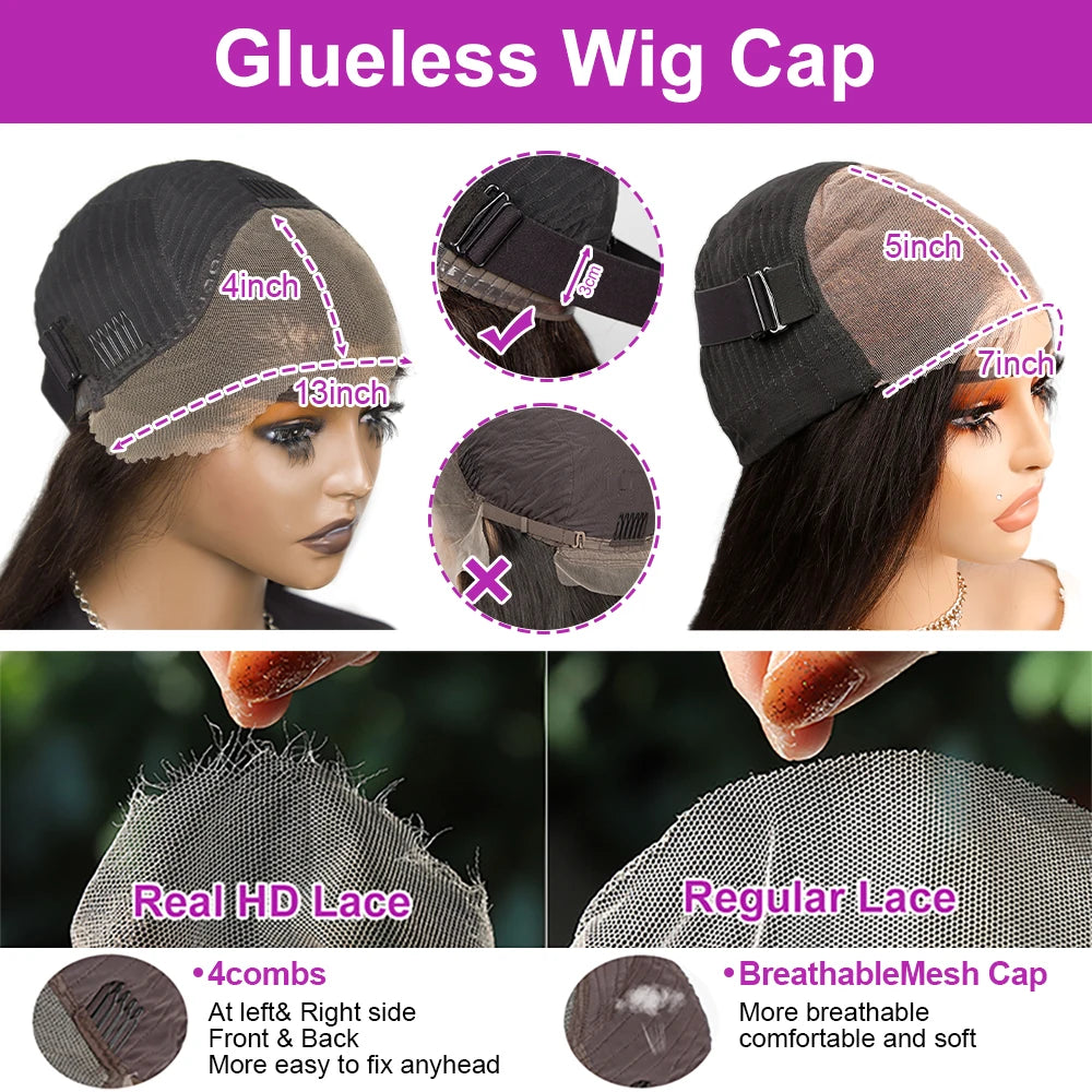 Wig Body Wave Short Bob 13x6 Transparent Lace Front Human Hair Wigs Glueless 7x5 13x4 HD Pre-plucked Lace Frontal Wig For Women 250%