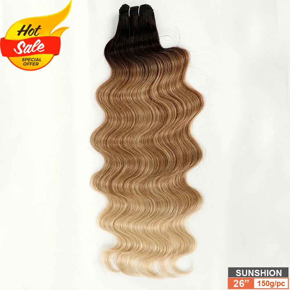 30Inches 200Grams Wig Magicae Rainbow Brown Brazilian Body Wave Bundles Colored Blond 27/613 Natural High Temperature Synthetic Hair Style Wigs