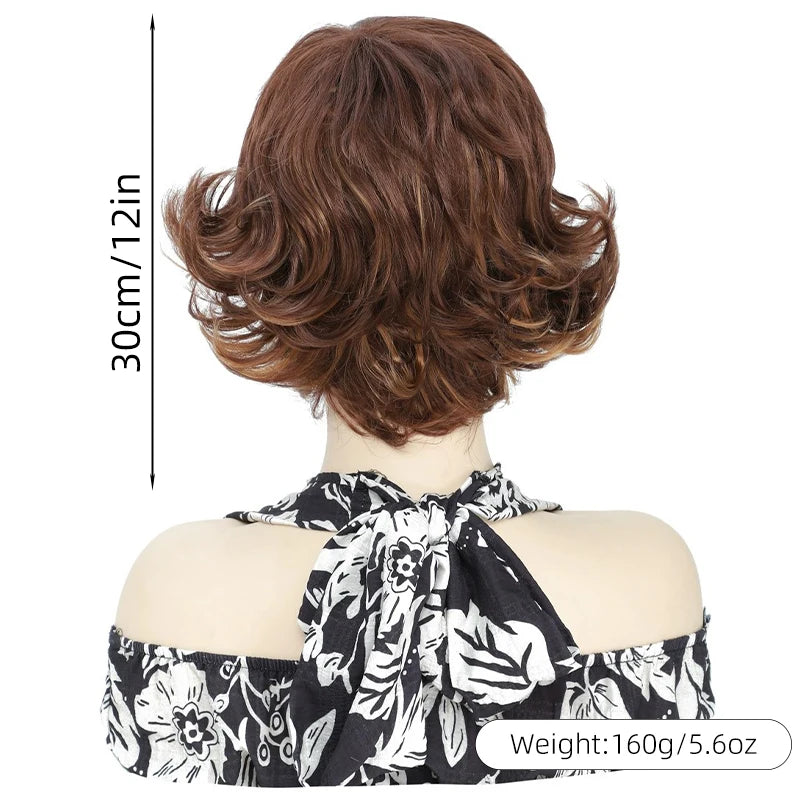 Wig for women, natural full head style, curly hair wigs short curly hair, hair cover Synthetic fiber wig