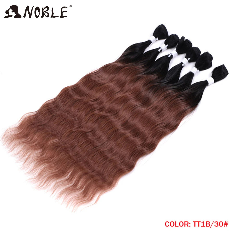Noble Hair Wigs Water Wave Hair Bundles Synthetic Hair Extensions and Accessories Ombre Blonde Hair Weave Bundles 6Pcs/Pack 20 Inch Wig Hair Extensions