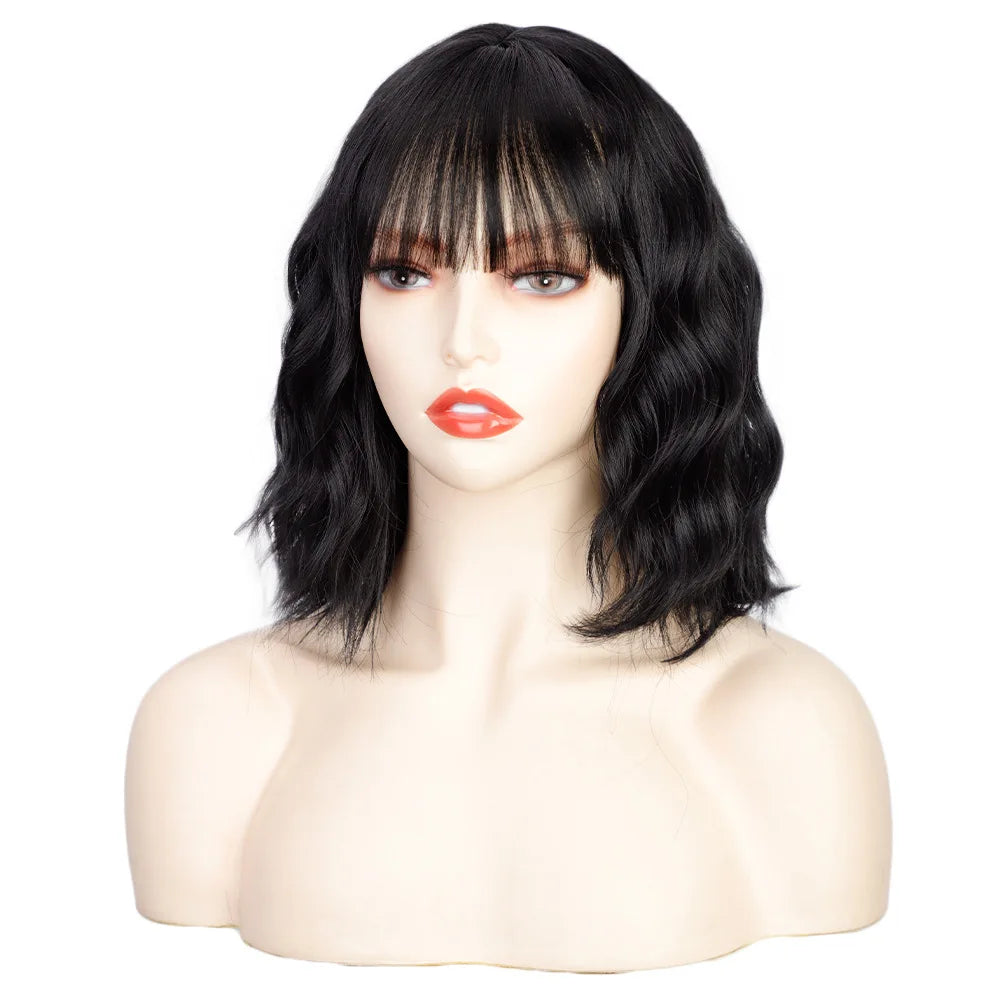 Wig European and American women's short curly Hair Wigs, black tangled short hair style, lace African curls, synthetic fiber wig