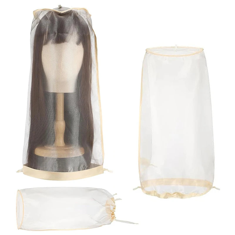 Wig Bags Adjustable Hair Wigs Storage For Multiple Wigs With Drawstring Portable Wig Storage Bags