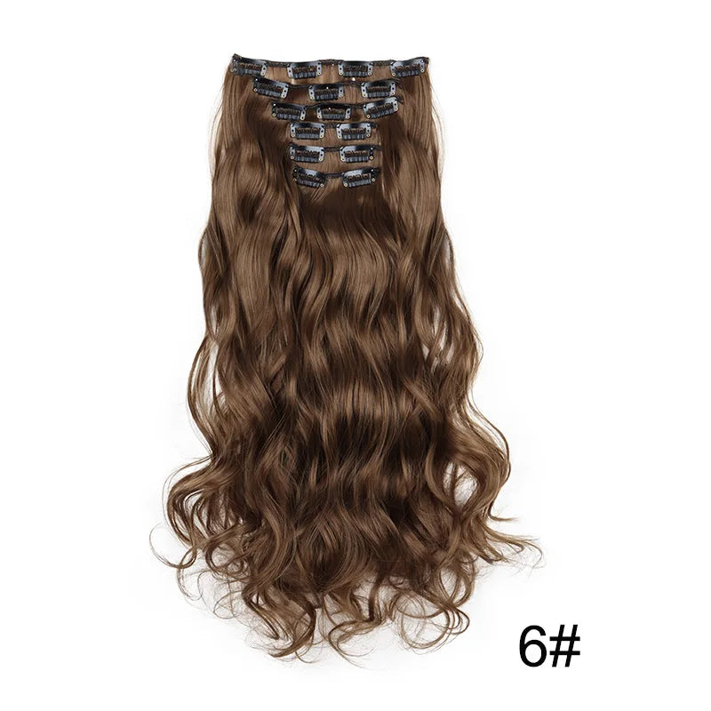 WIGSIN 24Inch Wig Synthetic Long Wavy Curly Clip-In Hair Extension and Accessories Hairpieces Daily Hair Wigs Accessories for Women