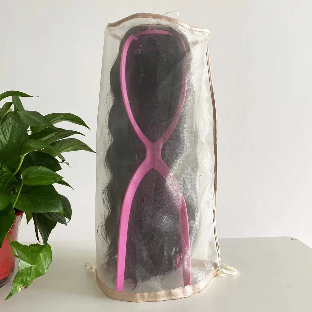 Wig Stand for All Wigs And Hair Wigs Storage Bags Adjustable Wig Bag with Drawstring Portable Travel Organizer for keep from Dirt Dust