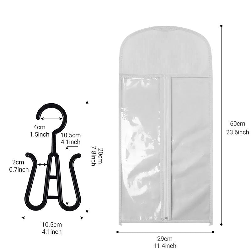 Wig storage bag, organizing bag, wigs case, wig-specific transparent bag, zipper bag