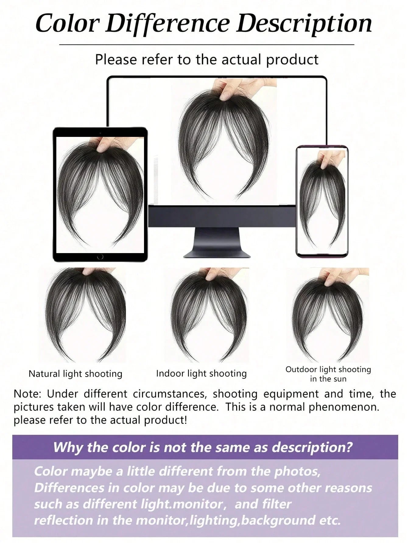 Synthesis Wig Middle-Part Bangs Hair Accessories and Extensions Clip In Forehead Natural Seamless French Oblique Bangs Eight-Character Bangs Hair Wigs within Hair Style