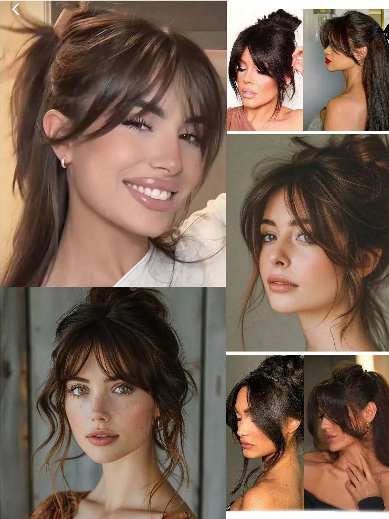 Synthesis Wig Middle-Part Bangs Hair Accessories and Extensions Clip In Forehead Natural Seamless French Oblique Bangs Eight-Character Bangs Hair Wigs within Hair Style